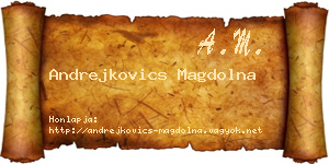 Andrejkovics Magdolna névjegykártya